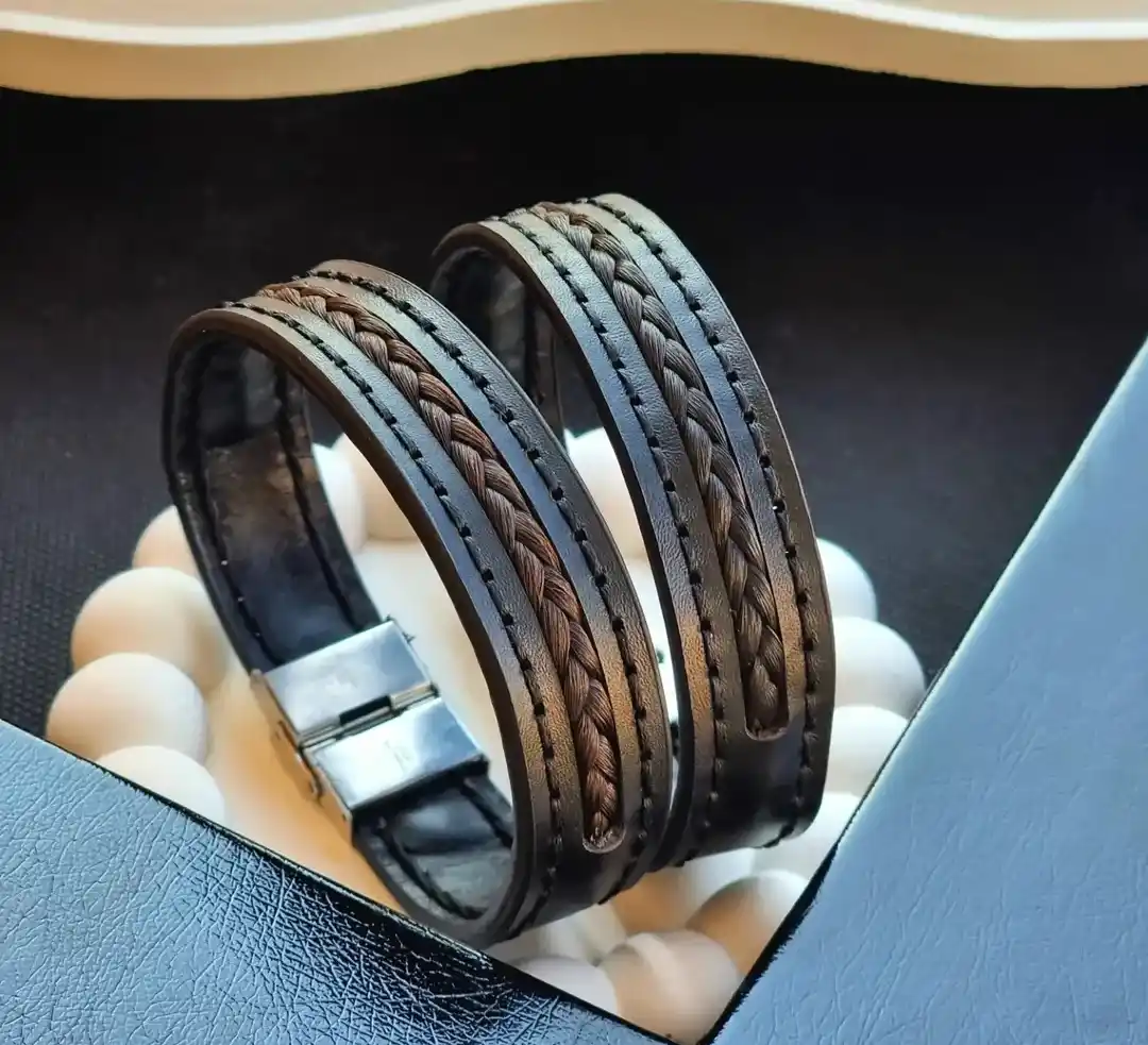 دستبند چرمی مدل موی یار